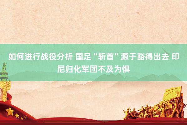 如何进行战役分析 国足“斩首”源于豁得出去 印尼归化军团不及为惧