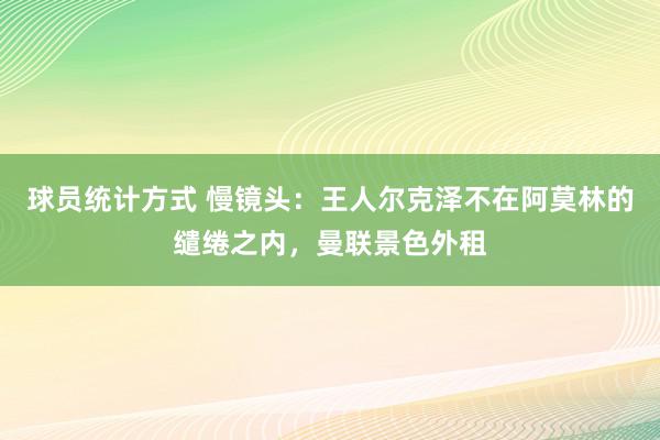 球员统计方式 慢镜头：王人尔克泽不在阿莫林的缱绻之内，曼联景色外租