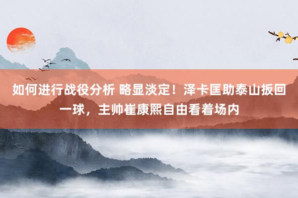 如何进行战役分析 略显淡定！泽卡匡助泰山扳回一球，主帅崔康熙自由看着场内