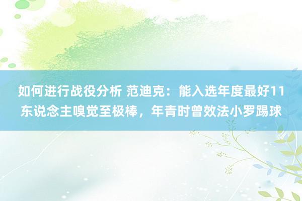 如何进行战役分析 范迪克：能入选年度最好11东说念主嗅觉至极棒，年青时曾效法小罗踢球