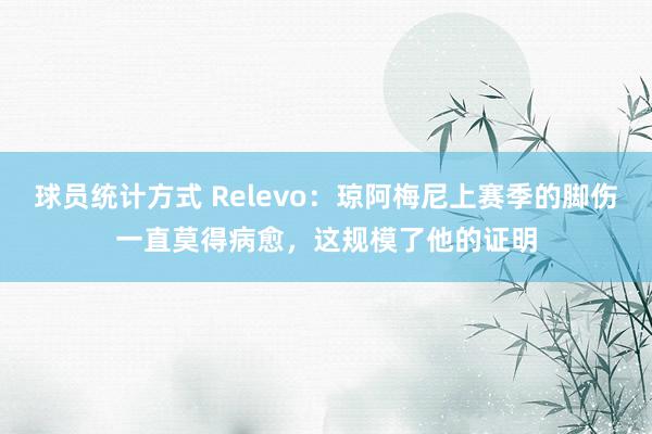 球员统计方式 Relevo：琼阿梅尼上赛季的脚伤一直莫得病愈，这规模了他的证明