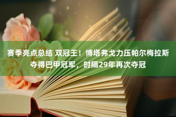 赛季亮点总结 双冠王！博塔弗戈力压帕尔梅拉斯夺得巴甲冠军，时隔29年再次夺冠