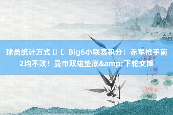 球员统计方式 ⚔️Big6小联赛积分：赤军枪手前2均不败！曼市双雄垫底&下轮交锋