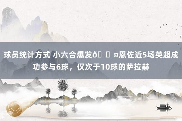 球员统计方式 小六合爆发😤恩佐近5场英超成功参与6球，仅次于10球的萨拉赫