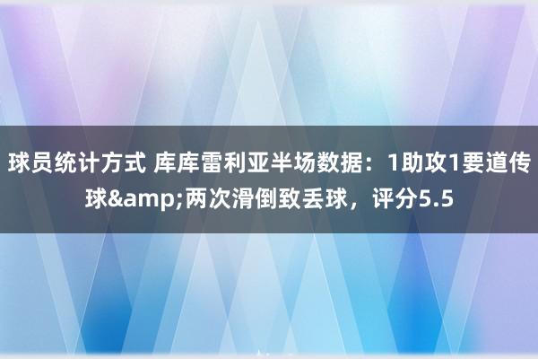 球员统计方式 库库雷利亚半场数据：1助攻1要道传球&两次滑倒致丢球，评分5.5