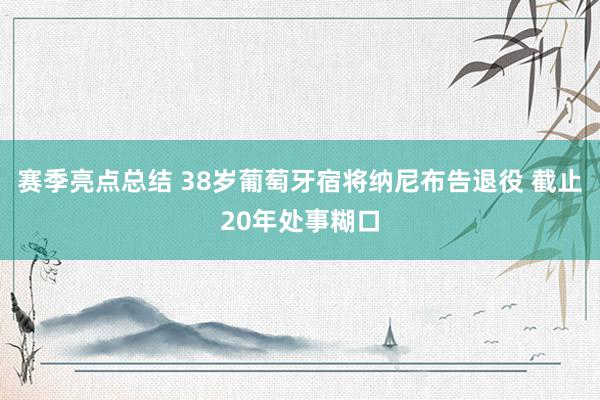 赛季亮点总结 38岁葡萄牙宿将纳尼布告退役 截止20年处事糊口