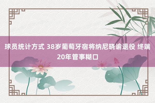 球员统计方式 38岁葡萄牙宿将纳尼晓谕退役 终端20年管事糊口