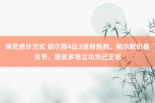 球员统计方式 切尔西4比3逆转热刺，帕尔默仍最关节，恩佐多场立功为己正名